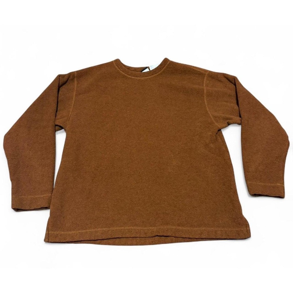 The North Face Men's Medium Brown Fleece Pullover Crewneck Made USA Vintage